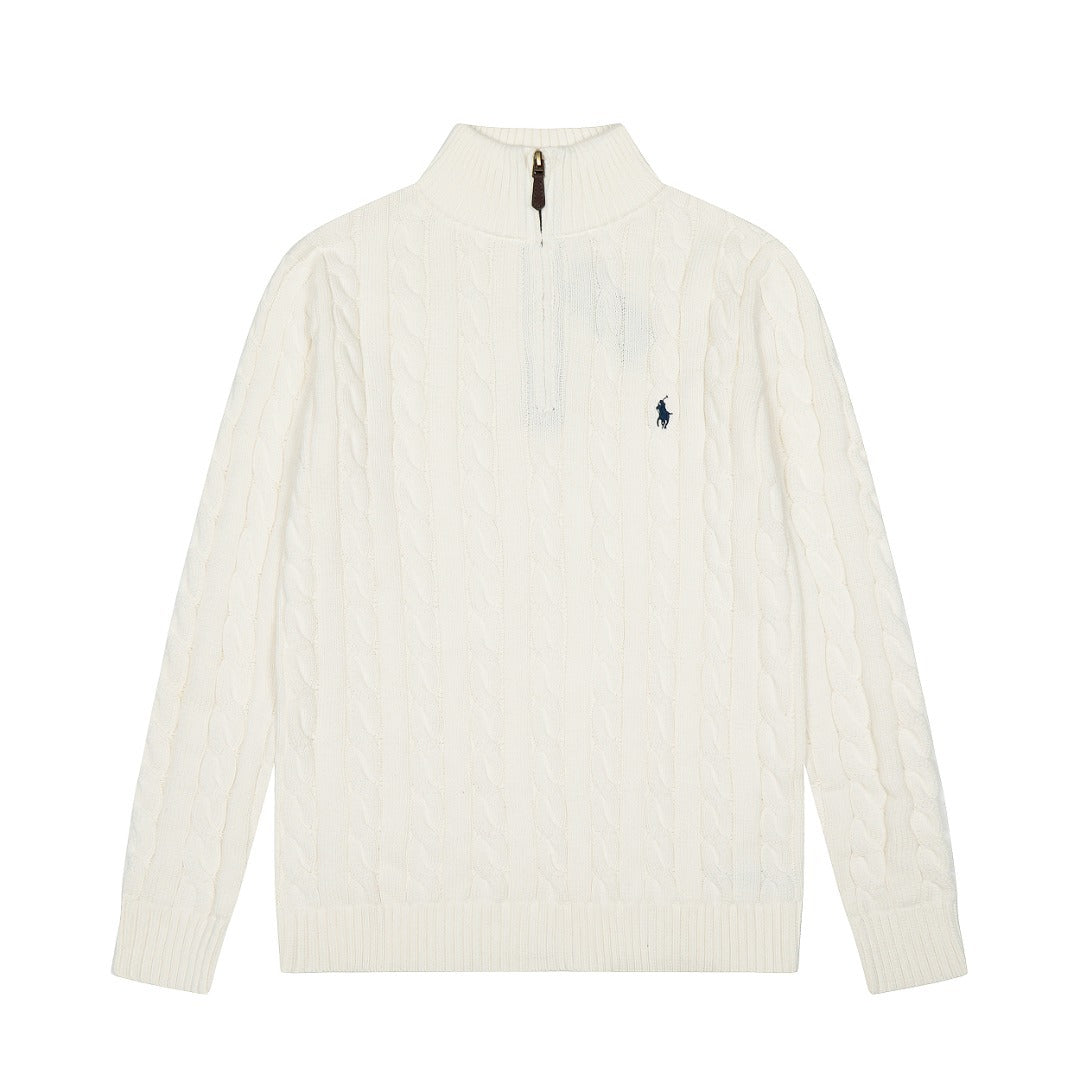 Katoenen kabeltrui met kwartrits - Ralph Lauren