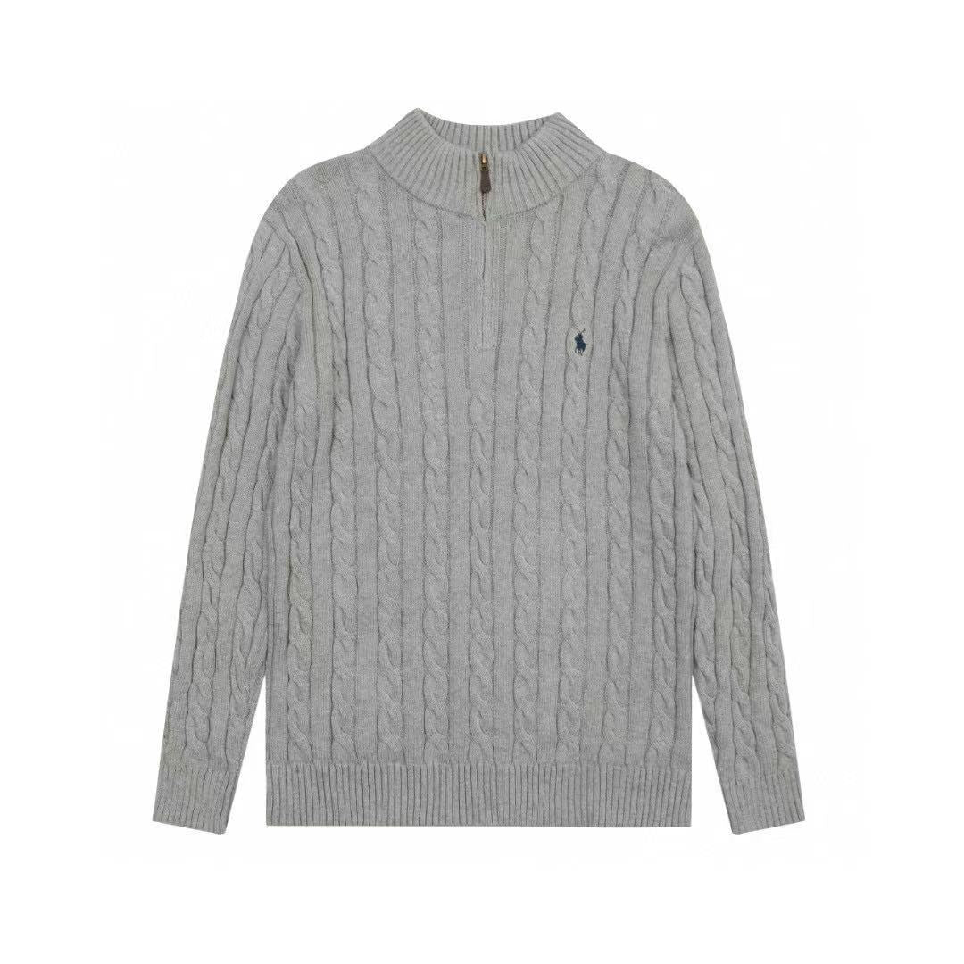 Katoenen kabeltrui met kwartrits - Ralph Lauren